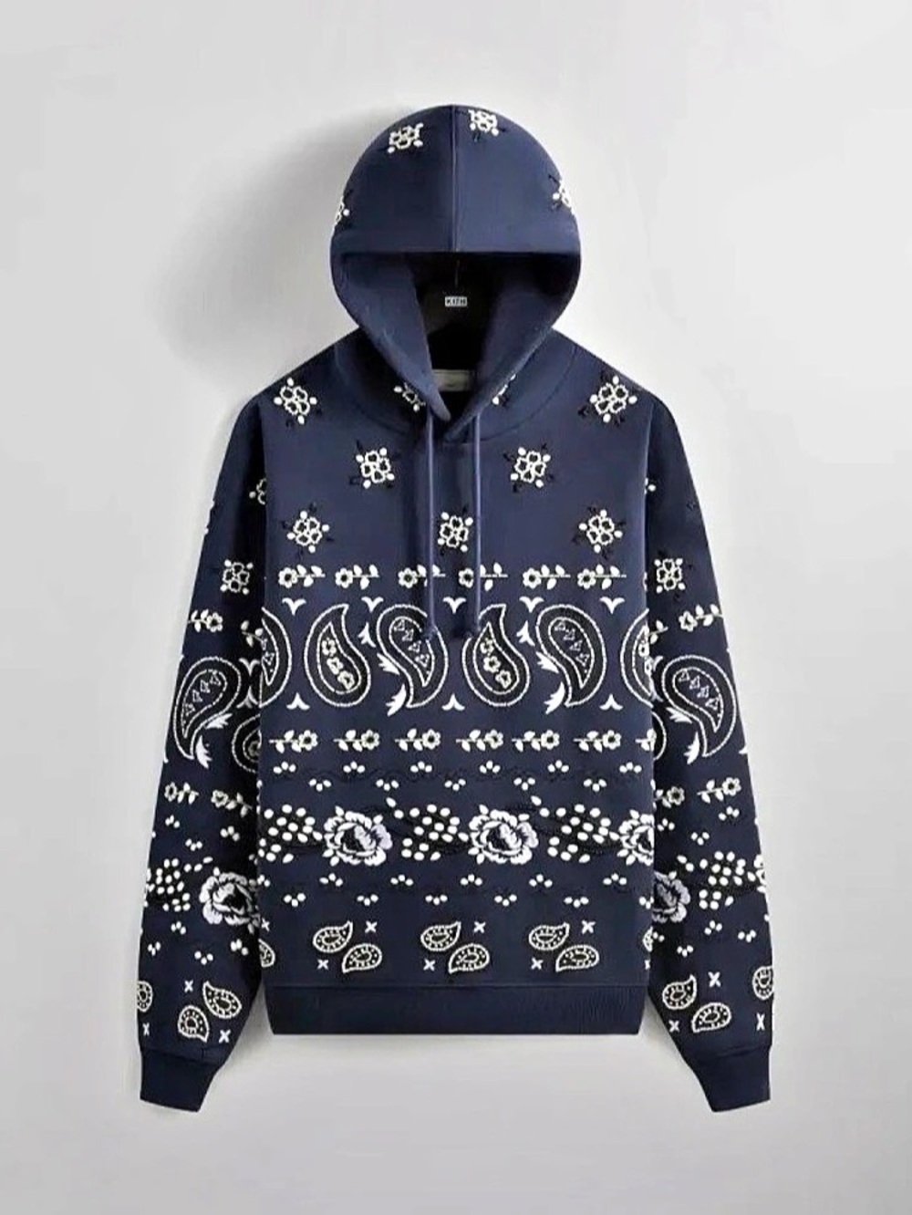 KITH Paisley Floral Williams III Hoodie Blue & White XS